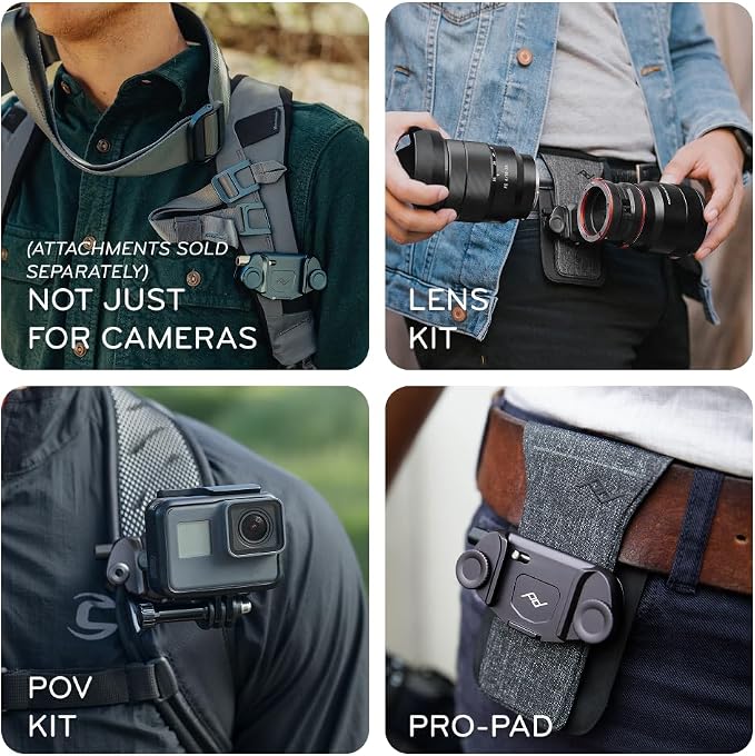 Peak Design Capture Camera Clip V3, Black with Plate, Holds DSLR, Compact and Point and Shoot Bodies, Secure, Stable and Accessible, Attaches to Straps and Belts, Quick Release, 200 lb Capacity - Image 5