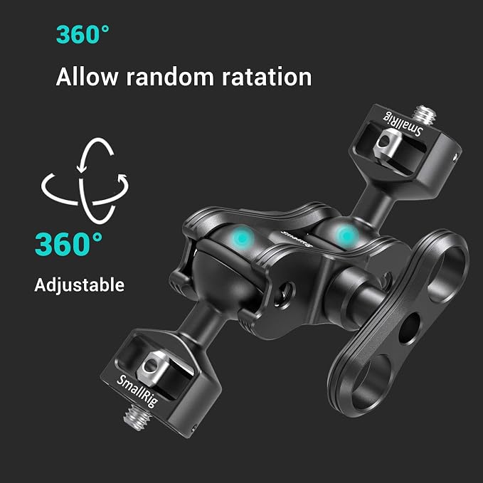SMALLRIG Articulating Magic Arm with Double Ballheads (1/4" Screw) Monitor Mount for Field Monitor, Lights, Audio Recorders - 2070 - Image 5