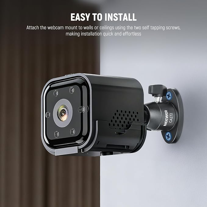 NEEWER Webcam Wall Ceiling Mount Bracket, Aluminum Alloy Mini Ball Head & 1/4" Screw for Photo Studio Photography Video Recording Action Camera Accessories, 360° Rotation & 90° Tilt, CA172 - Image 4