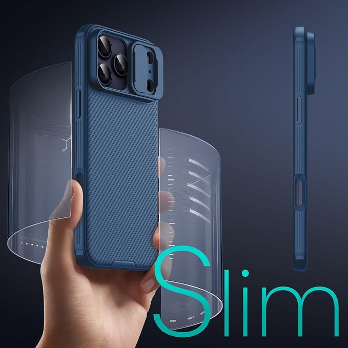 Nillkin for iPhone 17 Pro Max Case with Slide Camera Cover & Thin Slim Fit | Shockproof Protective | Protector Privacy | Phone Case Camera Lens Protector, Blue - Image 6