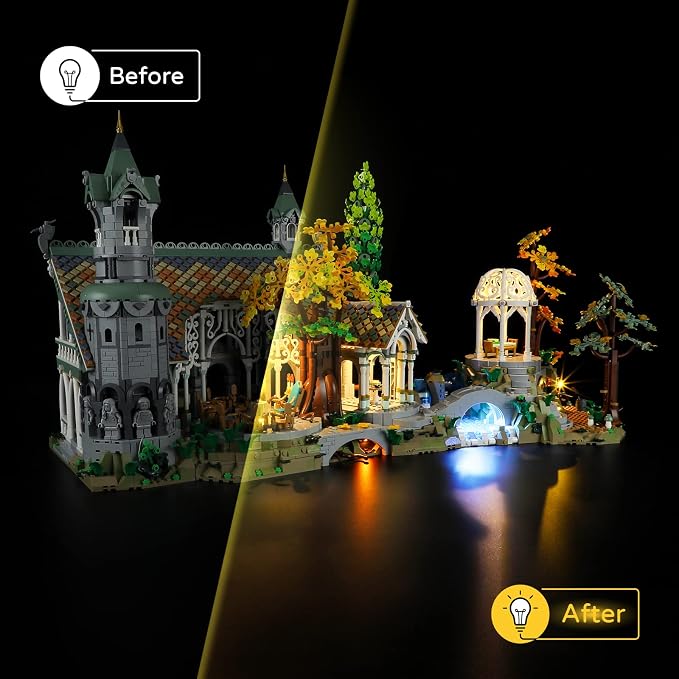 YEABRICKS LED Light for Lego-10316 Lord of the Rings THE Lord of THE Rings: Rivendell Building Blocks Model (Lego Set NOT Included) | Beginner Friendly, Easy Installation, Home Display Decor, Great Gift Idea, Fits Lego 10316 (Model Not Included) - Image 4
