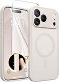 CAPRARO for iPhone 17 Pro Case, Compatible with MagSafe Stone | Upgraded [Full Camera Protection] Protective Translucent Matte Women Girl Magnetic Phone Case Cover, Stone by CAPRARO