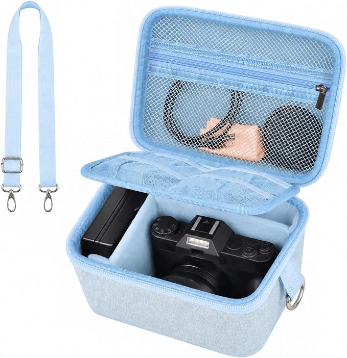 Comecase Large Travel 4K Vlogging Camera Case for Duluvulu/for AUREAPIX | Outdoor Camera Storage with 2 Dividers and Mesh Pocket, for Vloggers and Content Creators, Trip Ready, Blue - Case Only by COMECASE