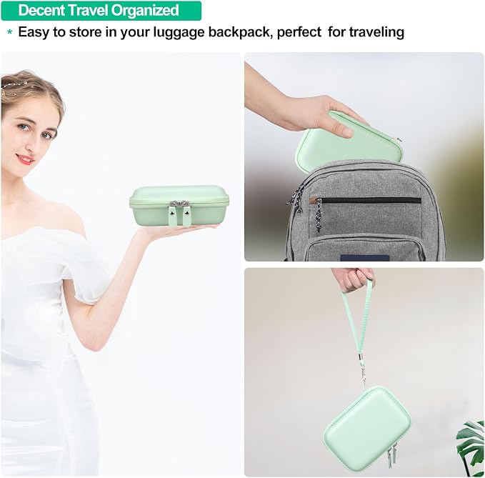 Elonbo Carrying Case for KODAK Mini 2 Retro 2x3 Portable Photo Printer | Bluetooth Smartphone Instant Color Printer Hard Travel Protective Bag, Mesh Pocket fits Cartridge Photo Paper Sheets, Green - Image 8