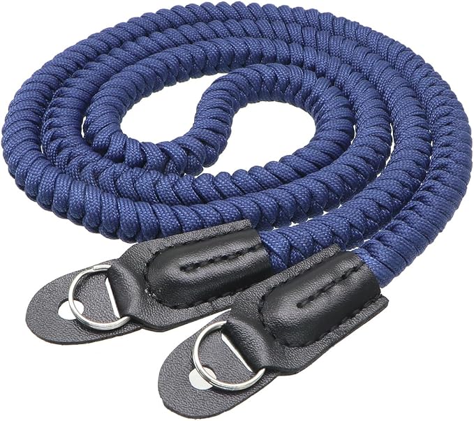 Paracord Camera Strap Long Camera Neck Shoulder Strap for SLR DSLR Digital Mirrorless Cameras 47inch/120cm Navy Blue by HITHUT