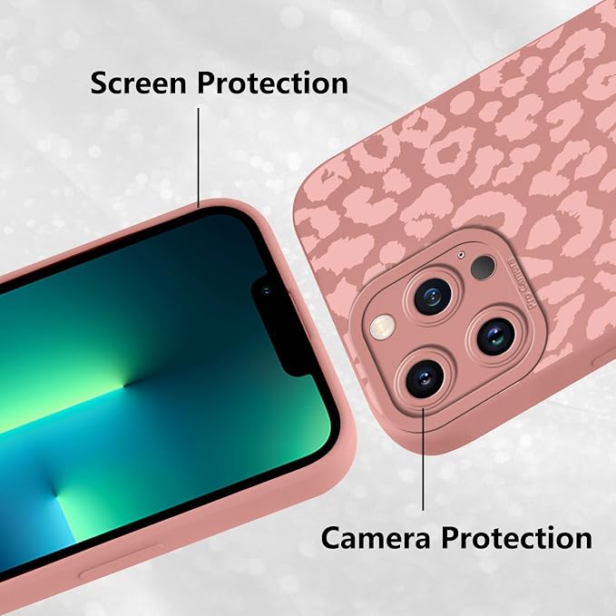Cute Pink Cheetah Print Phone Case for iPhone 13 Pro Max 6.7" | Aesthetic Leopard Pattern Design Cover Full Camera Lens Protective Shockproof Soft Slim TPU Funda for Women Girls - Image 5