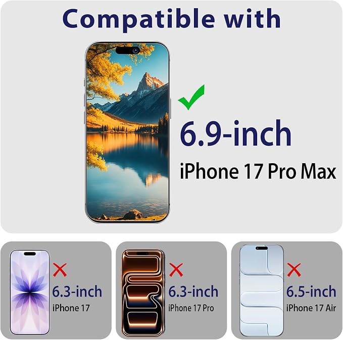 2+2 Pack Screen Protector for iPhone 17 Pro Max Tempered Glass | with Camera Lens Protector, 9H Hardness, Anti Scratch, Bubble Free - Image 2
