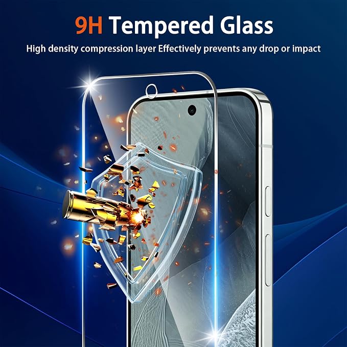 Screen Protector for Google Pixel 11 Pro with Camera Lens Protector | (3+2 Pack) 9H Tempered Glass,Fingerprint Unlock,Anti-Scratch,Bubble Free,Case Friendly - Clear - Image 3