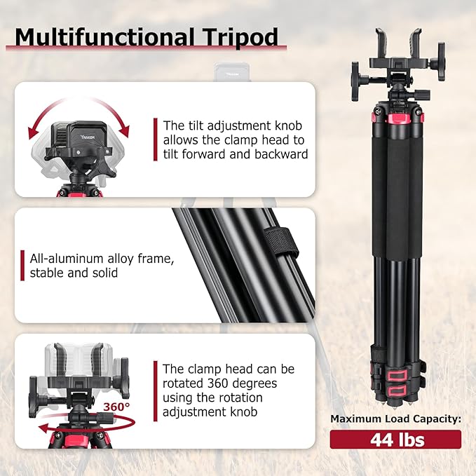 Trakiom Clamping Tripod Rest Aluminum Frame with Integrated Clamp Head - Image 3