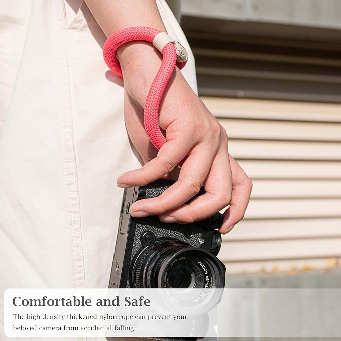 VOVMOEYA Rope Camera Wrist Strap for Sony Fujifilm Nikon Canon DSLR - Hand Strap - Pink - Image 3
