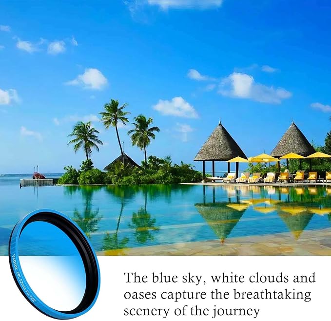 CPL Filter for iPhone Samsung, 52mm Clip On Phone Polarizing Lens | HD coated optical glass. Blue rotating ring. Metal clip with thread mount. Cuts water/glass glare. Pouch & cloth. - Image 3