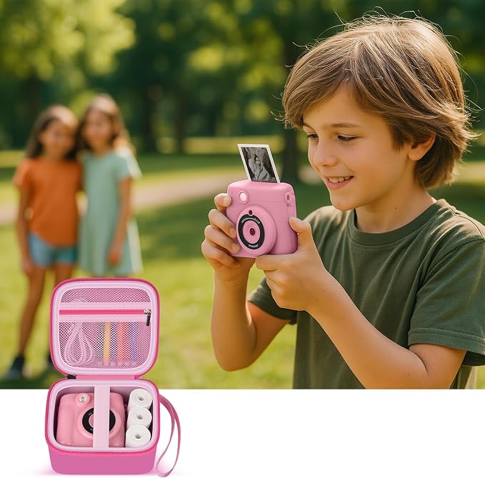 PAIYULE Kids Instant Print Camera Case for ESOXOFFORE for Dylanto | Hard Shell,Mesh Pocket,Wrist Strap,for Gofunly,for GREENKINDER,for DUDUDRAGON,for Zostuic,for Careenoah (Box Only)SkyBlue - Image 8