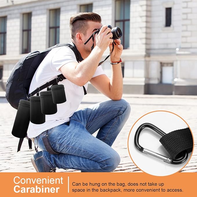 ARVOK Camera Lens Case, Water Resistant Protective Pouch for DSLR Camera, 4 Size Thick Bag for Nikon, Tamron, Sigma, Pentax, Sony, Fuji, Panasonic (4 Pack) - Image 6