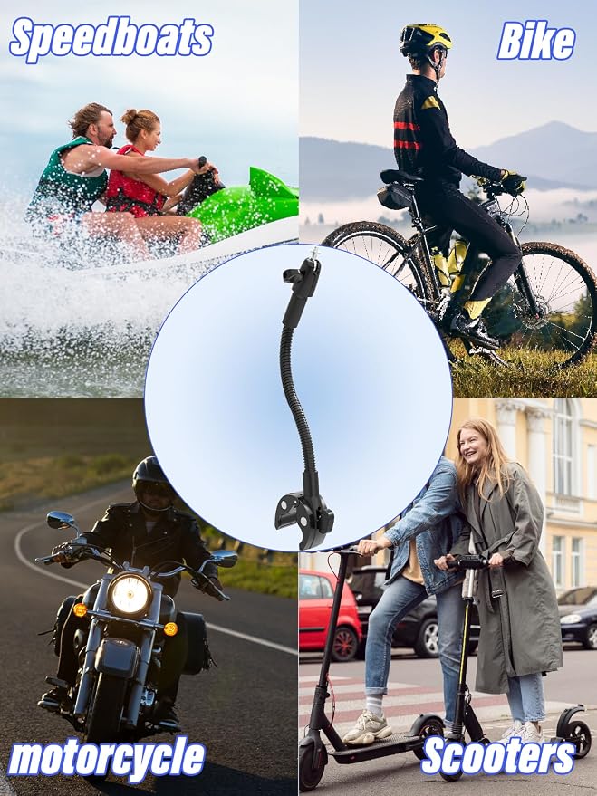 Charchendo Metal Gooseneck Clamp Camera Mount for Sailing with 1/4“ 3/8" 5/8" Screw, Cameras Large Tube Mount for GoPro, Compatible with GoPro Hero 13/Logitech Webcam/Insta 360/Field Monitor - Image 6