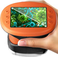 Odatay 2.4" 4K 1000X Digital Kids Microscope with 32G Card 12 Slides Orange | Long distance viewing, portable handheld edu gift toys for age 3-12, exploring bugs plants at home classroom & outdoor travel by Odatay