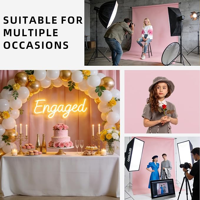 Pink Photo Backdrop for Photography Photoshoot Background, 5x7FT | Multipurpose Screen for Portrait Studio Video Recording Party Non-Reflective Easy Setup High Density - Image 5