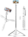 71" Cell Phone Selfie Stick Tripod, Smartphone Tripod Stand with Remote, Extendable Travel Phone Selfie Stick Compatible with iPhone 17/16/15/14/13 Pro Max Gopro Android DJI (White) by SelfieShow