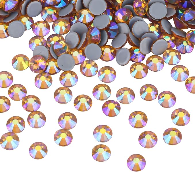 Jollin Hotfix Rhinestones Flatback Crystal Gems 6.4mm SS30, Topaz AB | 288pcs Hot Fix Crystals Glass Rhinestones for Bedazzling, Crafting, Clothes, Shoes & Accessories DIY Decoration - Image 2