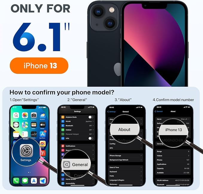 Miracase Silicone & Magnetic for iPhone 13 Case, Blackcurrant | Compatible with MagSafe, Soft Microfiber Lining, Premium Silicone Cover Shockproof Drop Protection Phone Case for 13 - Image 7