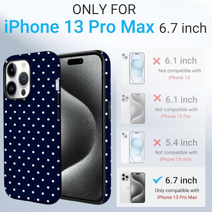 TPU Phone Case for iPhone 13 Pro Max, MagSafe Wireless Charging Compatible, Shockproof Slim Fit Protective Cover with Anti-Yellowing & Raised Camera Protection (Polka dot 7, iPhone 13 Pro Max) - Image 2