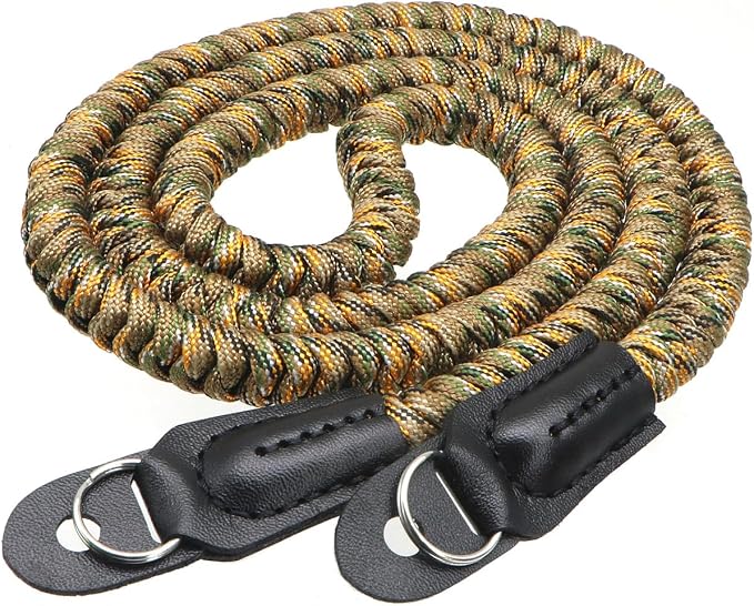 Paracord Camera Strap Long Camera Neck Shoulder Strap for SLR DSLR Digital Mirrorless Cameras 47inch/120cm Camouflage by HITHUT