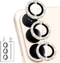 for Samsung Galaxy S26 Plus Camera Lens Protector, Individual Metal Ring Tempered Glass Lens Cover, [Strong Adsorption] Scratch Resistant Ultra-Thin HD Clear Lens Cover, Titanium Gold Diamond by Btscase