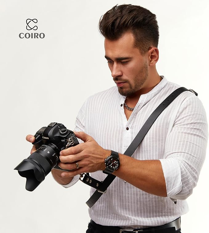 Leather Camera Strap Crossbody for DSLR, Mirrorless – Secure Dual Mount, Quick Release for Professional Photography - Image 8
