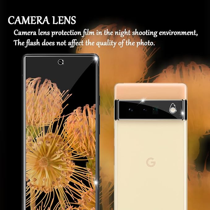 Google Pixel 6 5G Screen Protector + Camera Lens Protectors, [2+2 Pack] Full Coverage Tempered Glass Screen Protector for Pixel 6 [Case-Friendly][Anti-Shatter][3D Glass] - Image 5