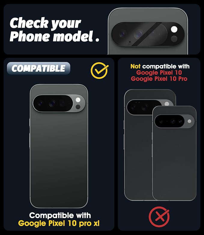 Orzero (5 Pack) Camera Lens Protector for Google Pixel 10 Pro XL, Protector de Cámera Tempered Glass 9H Precise Camera Cutouts Anti-Scratch Does Not Affect Night Shots and Flash - Image 2