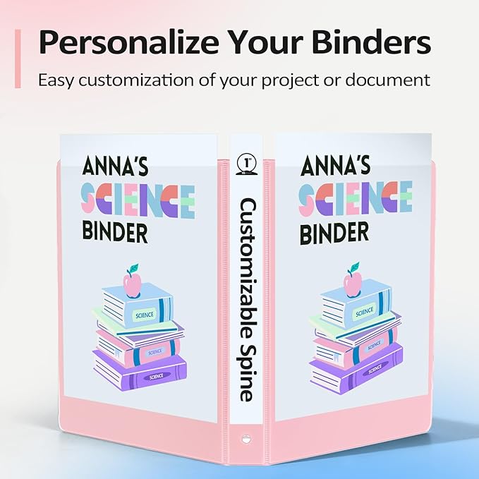 BinderX 3 Ring Binder 1 Inch, 1" Clear View Binder, Navy Blue, Letter/ A4 | Extra Durable, PVC-Free, Customizable, Interior Pockets, 175-Sheet Capacity, Eco-Friendly, Reinforced Hinge, School, Office - Image 5
