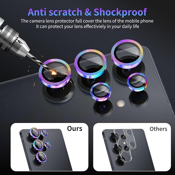 Camera Lens Protector for Samsung Galaxy S25 Ultra,1 Pack | Tempered Metal Glass Camera Cover, HD Clear Anti-Scratch Lens Screen Protector Film,Case Friendly,Colorful Titanium - Image 4