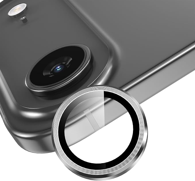 YWXTW Camera Lens Protector for iPhone Air, Individual Anti Scratch Metal Ring Tempered Glass Camera Screen Protector for iPhone Air Accessories, Case Friendly (Black) by YWXTW