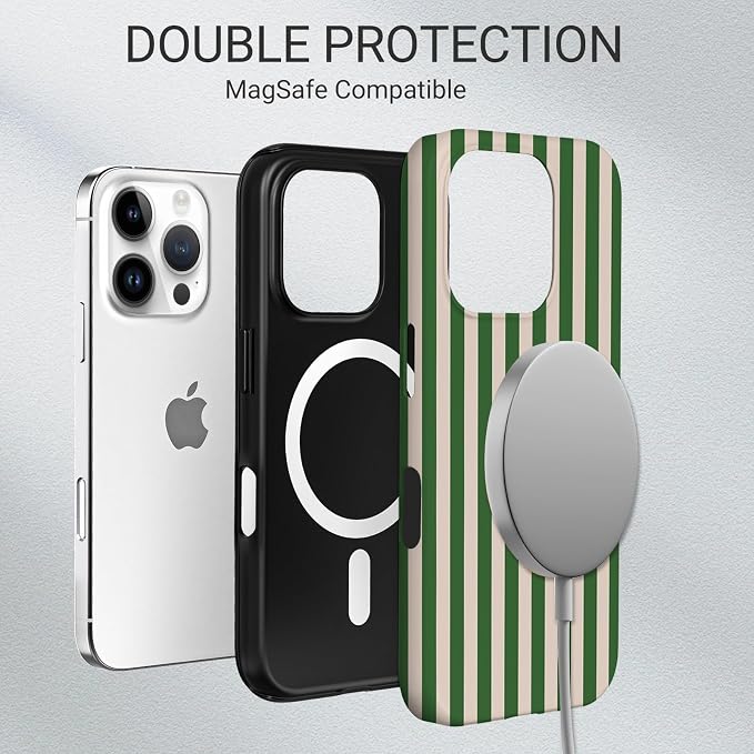 TPU Phone Case for iPhone 16 Pro Max, MagSafe Wireless Charging Compatible, Shockproof Slim Fit Protective Cover with Anti-Yellowing & Raised Camera Protection (Stripe 2, iPhone 16 Pro Max) - Image 6