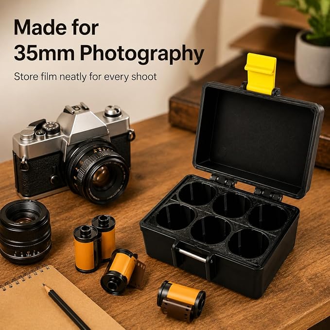Film Box/135 Film Case -for 3 Rolls of 35mm Films ，to Sort & Enjoy & Safeguard Film, 3D printing technology。 (black-6) - Image 5