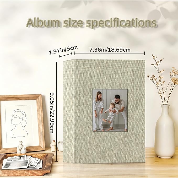 popotop Photo Album 4x6-200 Photos Photo Books with 200 Horizontal Pockets,Linen Cover Albums for Family Wedding Anniversary Baby Vacation Pictures - Image 4