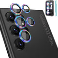 Tensea Compatible with Samsung Galaxy S22 Ultra Camera Lens Protector | 9H Tempered Glass Camera Cover Screen Protector Metal Individual Ring [Installation Tray][Case Friendly] by Tensea
