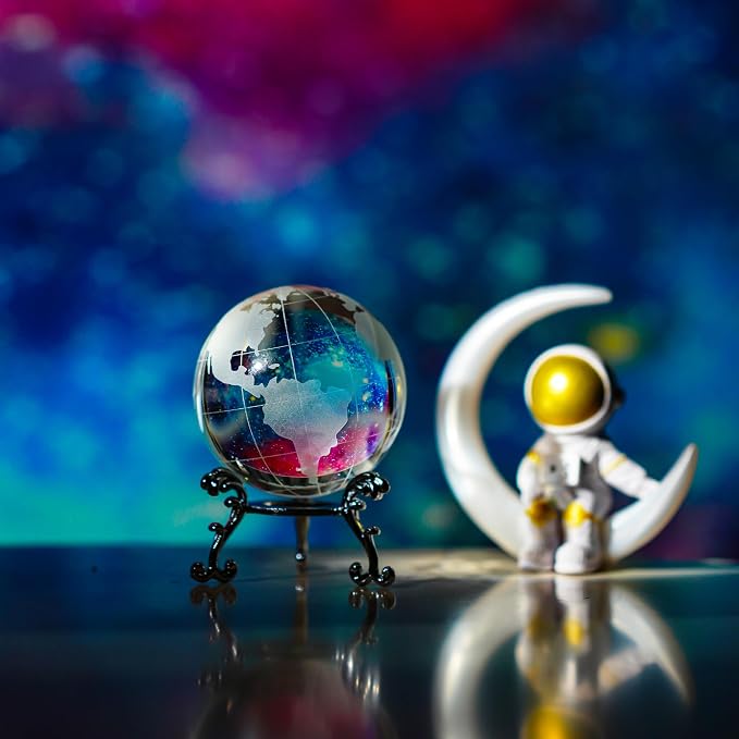 Crystal Globe World Globe Decor, 2.3" Glass Earth Ball with Stand | K9 Crystal Clarity, 2.3" Desktop Size, Stable Stand for Office, Study, Living Room & Gift Display - Image 7