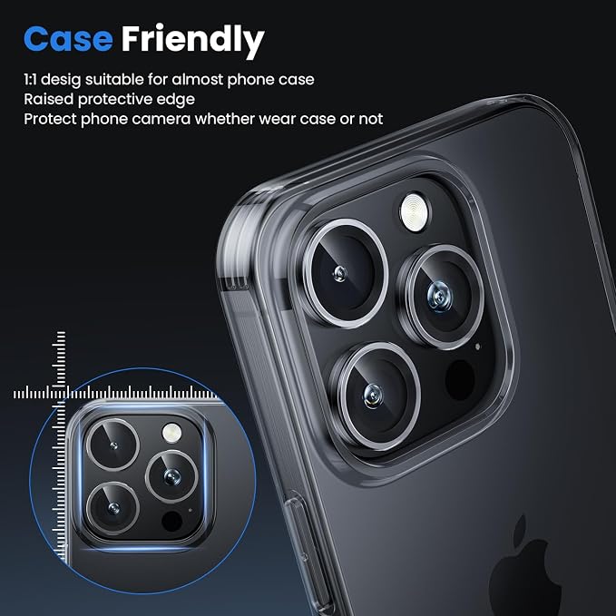 WSKEN for iPhone 16 Pro/iPhone 16 Pro Max Camera Lens Protector | Original Shooting Mode, Individual Metal Cover Film, Shatterproof HD Tempered Glass Camera Screen Protector, Clear - Image 5