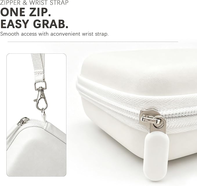 Camera Carrying Case for KODAK PIXPRO FZ55/ FZ45 Digital Camera | Camera Storage Case. Hard Protective Bag With Mesh Pocket Fits Batteries Cable Memory Card Card Reader, White - Image 6