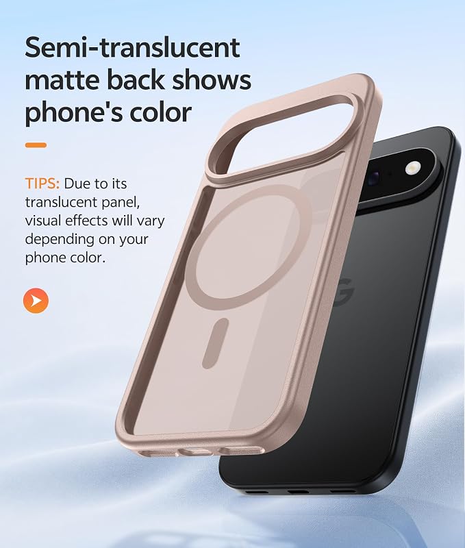 FNTCASE for Google Pixel 11 Pro Case/Pixel 11 Case, with Screen Protector | Fit for Magsafe, Translucent Matte, 14FT Military Grade Drop Protection, Shockproof Protective Phone Cover, Desert Gold - Image 4