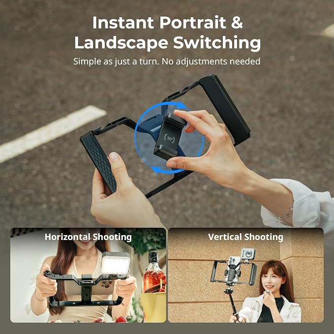 SMALLRIG IG-01 Universal Phone Cage for Short Video Starters, Dual Handgrip Smartphone Video Rig with Cold Shoe Mount, for iPhone 17 16 & Android, for Creators Vlogging-5355 - Image 5