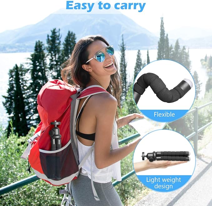 Ubeesize Phone Tripod, Portable and Flexible Tripods with Wireless Remote and Clip, Cell Phone Tripode Stand for Video Recording - Image 5