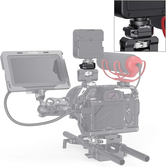 SmallRig Universal Cold Shoe Mount with Safety Release - 2797 | Multi-Functional Shoe Adapter, Mounts Mic/LED Light on DSLR Camera Rig, Safety Release Design for Secure Attachment - Image 3