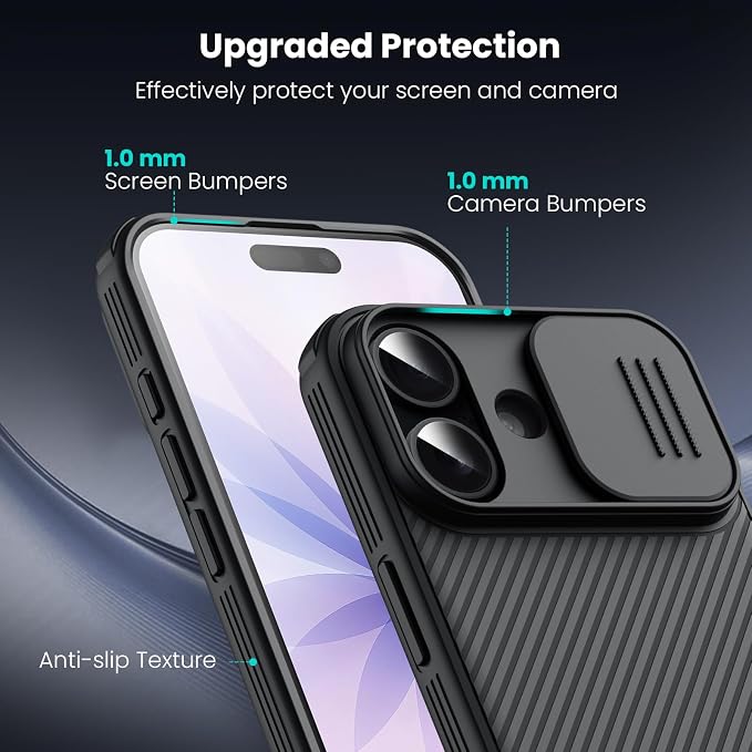Nillkin for iPhone 17 Case with Slide Camera Cover & Thin Slim Fit | Shockproof Protective | Protector Privacy | Phone Case Camera Lens Protector, Black - Image 9