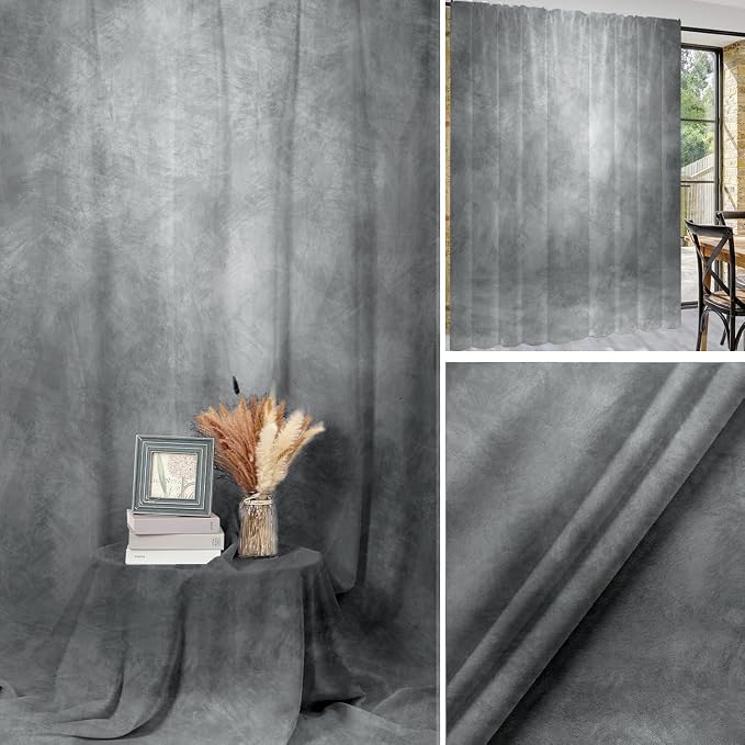 6x8ft Light Grey Professional Portrait Backdrop Abstract Textured Photography Backdrops for Picture and Headshot Vintage Gray Photo Backdrop Parties Video Studio Backdrops - Image 2