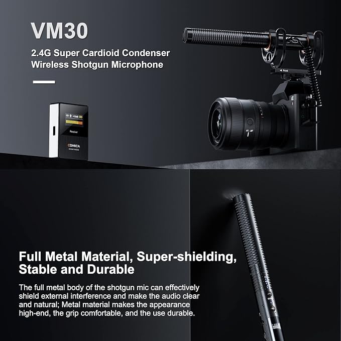 Comica CVM-VM30 Shotgun Microphone for Camera, Smartphone, and PC | with Wireless Mode , Digital/Analog Output, 75/150Hz Low-Cut Filter Modes, Video Microphone for Filmmakers, Vloggers - Image 5