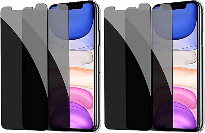 YMHML [4 Pack] Privacy Screen Protector for iPhone 11/XR, Tempered Glass Anti-Spy Bubble Free Case Friendly Easy Installation Film for iPhone 11/XR 6.1 Inch by YMHML