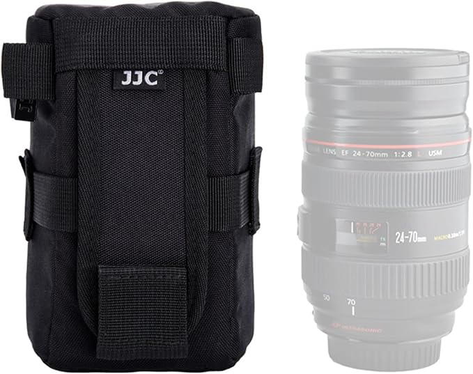 JJC L Camera Lens Pouch for NIKKOR 70-300mm Fuji XF 70-300mm Lens | Fits lens 3.1 x 6.1" for CANON EF 100-300, 75-300mm, NIKKOR Z 24-70mm, 70-180mm, Fuji XF 80mm, 16-55mm, TAMRON SP AF 10-24mm by JJC