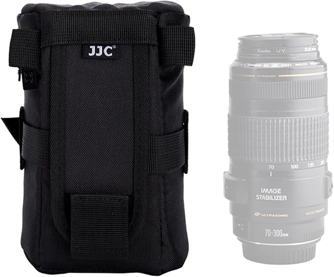 JJC Camera Lens Pouch for NIKKOR 24-120mm 24-70mm Canon EF 24-70mm Lens | Fits lens 3.9 x 6.5" for TAMRO 70-300mm, FUji GF 32-90mm, XF 8-16/16-55mm, AF-S NIKKOR 24mm, 35mm, Canon EF 70-300/ 85mm Lens by JJC
