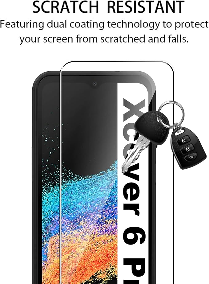 for Samsung Galaxy Xcover 6 Pro Screen Protector(2 pack) Tempered Glass flim+Galaxy Xcover 6 Pro case,9H Hardness,Anti-Scratch, Case Friendly, Anti-Fingerprint,Shock-Absorption - Image 3